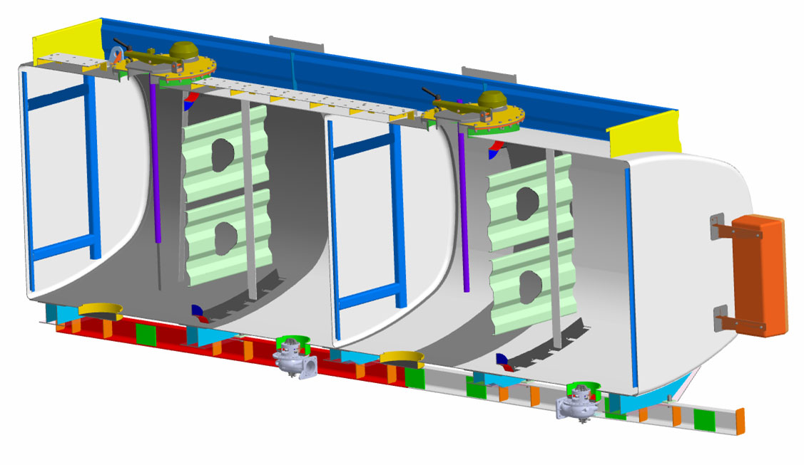 Структура в разрезе цистерны автотопливозаправщиков