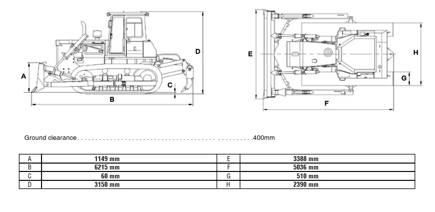 Характеристики Гусеничний бульдозер XCMG TY160, фото 2