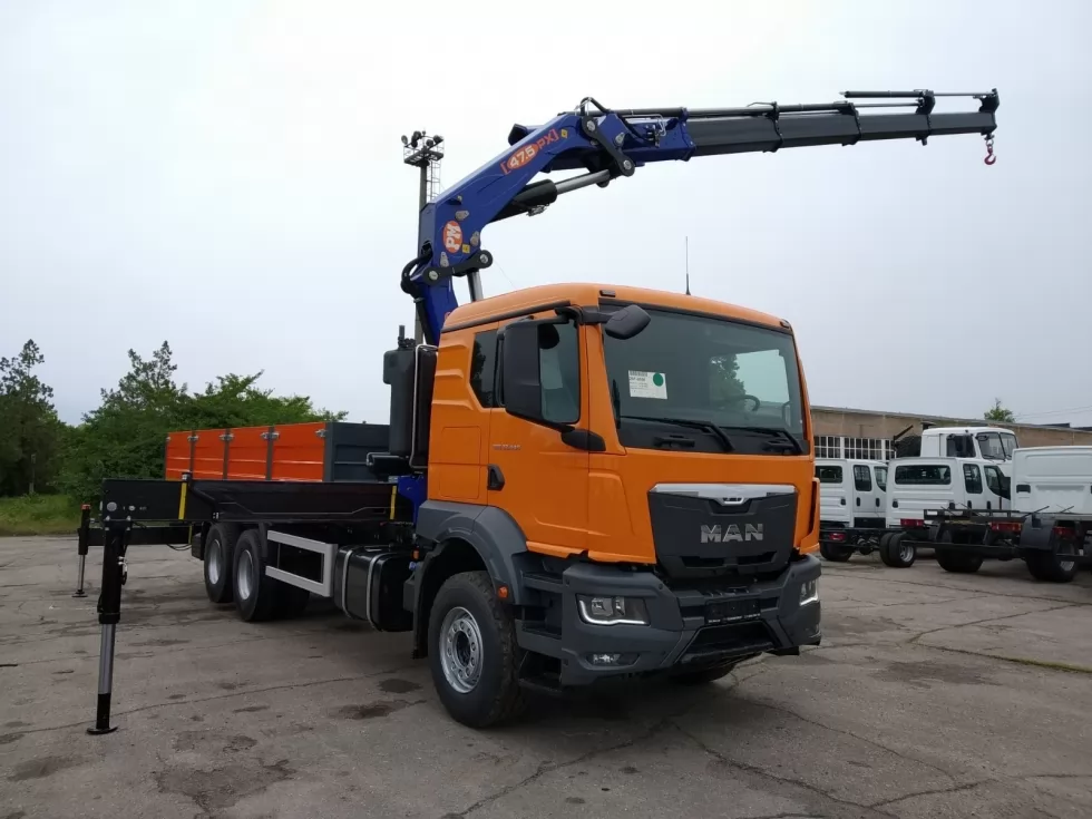 бортовая платформа man tgs + кму pm