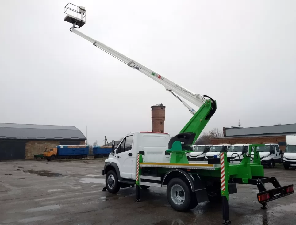 Изготовлена новая автовышка Comet 18 м на базе GAZON Next (HDC Белава), фото 15