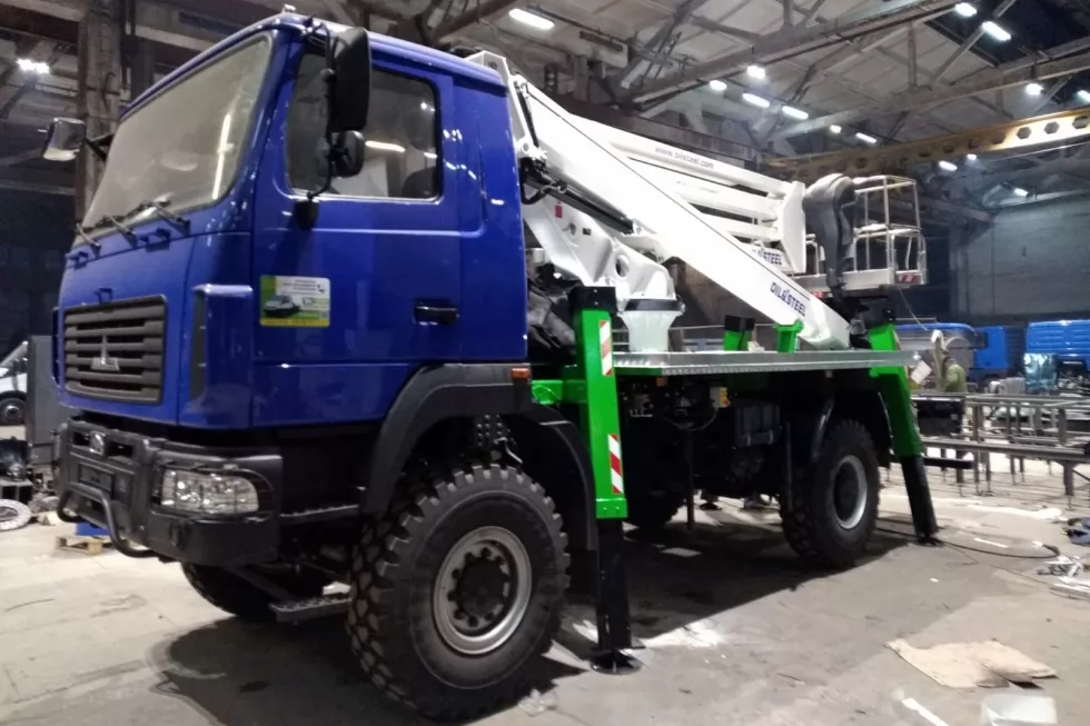 Для Вінницяобленерго зібрано 28-метрову комбіновану автовежу на базі МАЗ-5302, фото 4